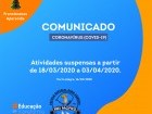 SUSPENSAS ATIVIDADES ESCOLARES